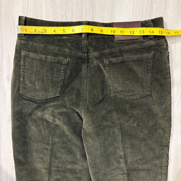 Lauren Ralph Lauren Pant Women Corduroy Olive Green Straight Leg Petite Size 12P - Picture 10 of 15